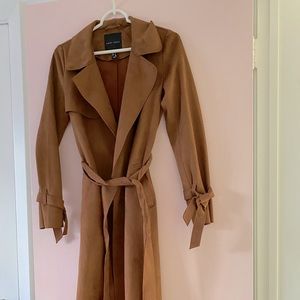 Faux Suede Lightweight Trench - 4